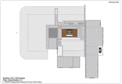 Pagoda plan cross section 1-1